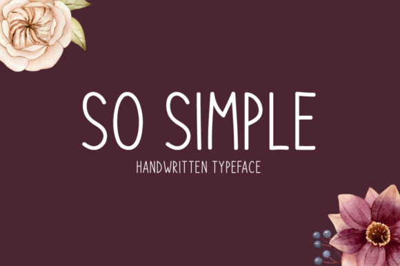So Simple: A Clean Handwritten Font for Crafters
